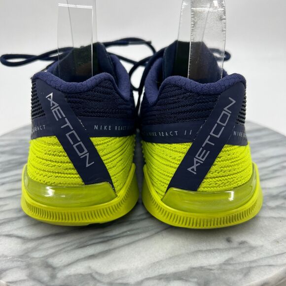Nike Training Shoes Mens 8 React Metcon Turbo Blackened Blue Cyber Low Top - Picture 5 of 12